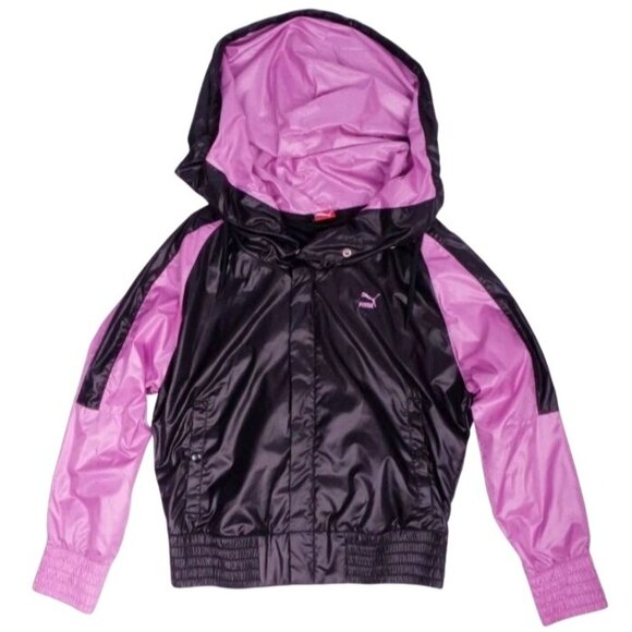 Puma Sports Lifestyle Women's Black/Pink Running Outdoor Winbreaker Jacket Small - Picture 4 of 16
